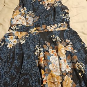 Blue with flowers dress